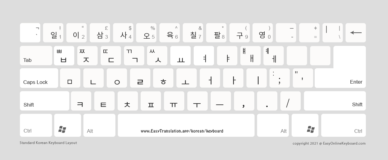 english korean keyboard layout